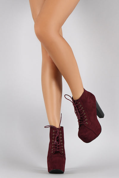 Speed Limit 98 Suede Lace Up Platform Booties