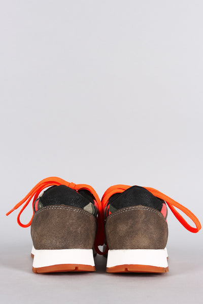 Wild Diva Lounge Camouflage Lace Up Sneaker