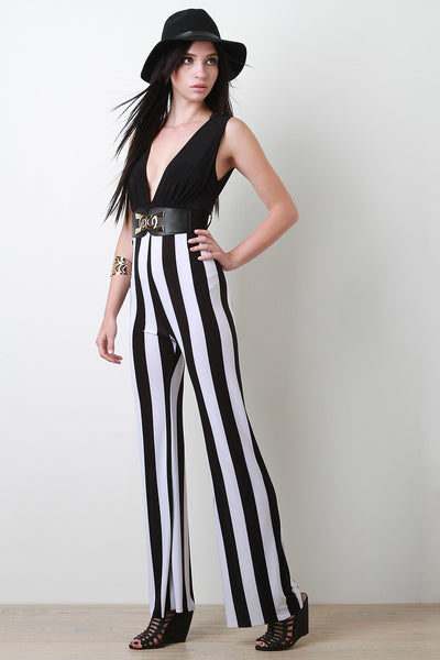 Striped Sleeveless Jumpsuit