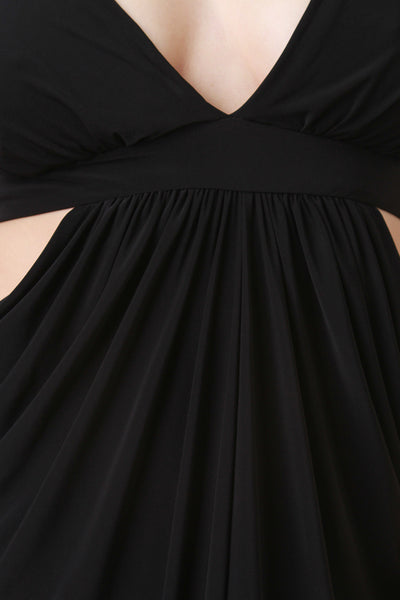 Side Cutout Drape Maxi Dress