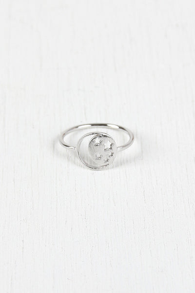 Moon and Stars Emblem Ring