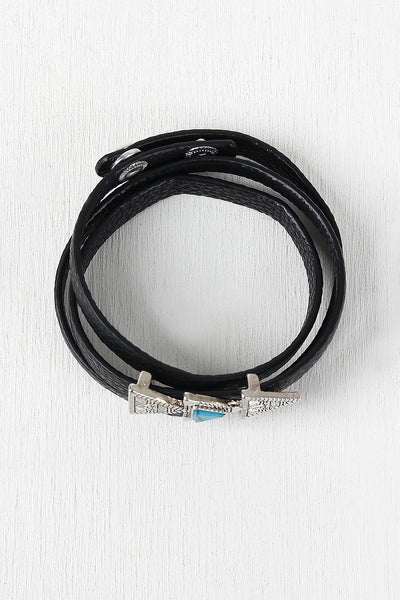 Aztec Triple Triangle Wrap Bracelet