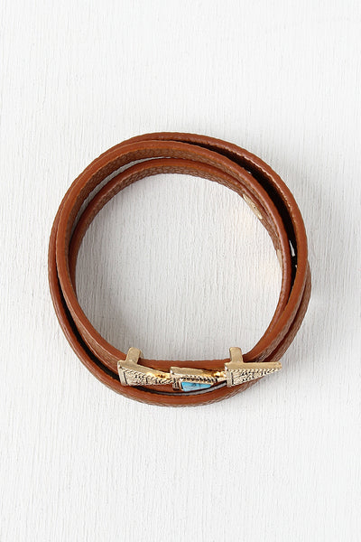Aztec Triple Triangle Wrap Bracelet