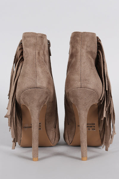Qupid Western Flair Fringe Bootie