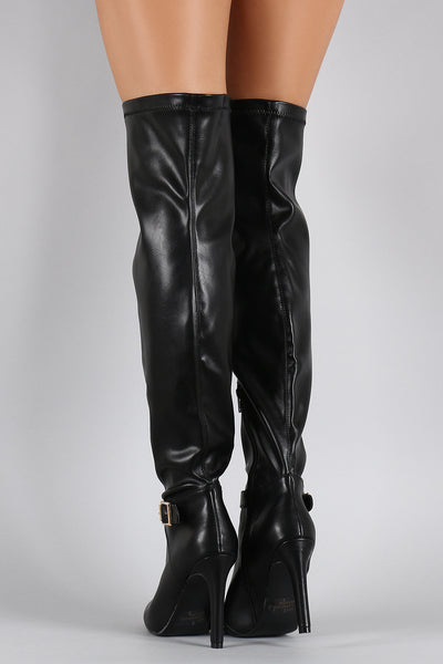 Qupid Pointy Toe Thigh High Stiletto Boot