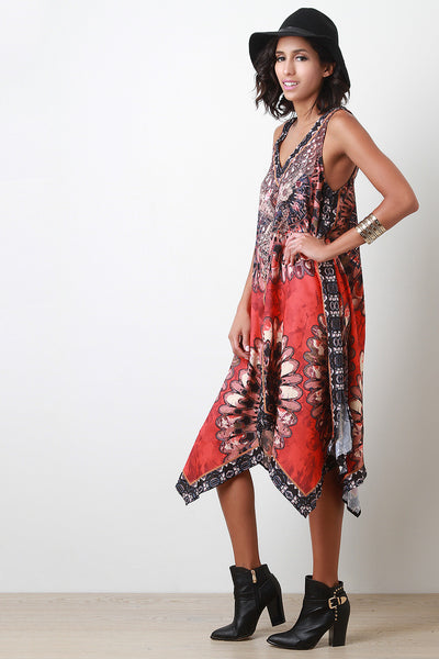 Multi Print Handkerchief Dress