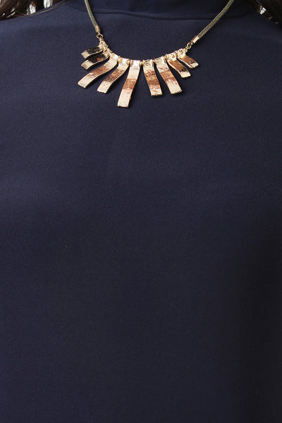 Turtleneck Long Sleeve Midi Dress