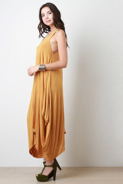 Sleeveless Drape Maxi Dress