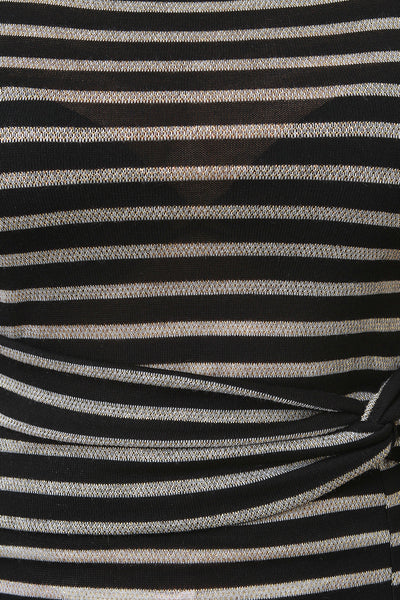 Striped Twist Waist Midi Dress