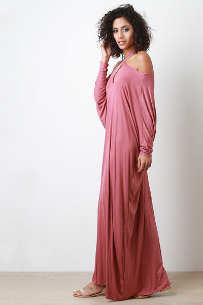 Criss-Cross Cold Shoulder Maxi Dress