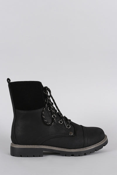 Warm Faux Shearling Lug Work Boots