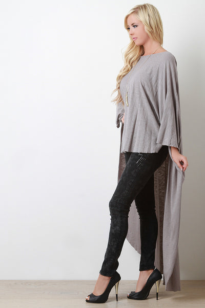 Wing Sleeve High Low Top