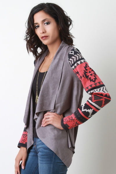 Mixed Media Tribal Sleeve Cardigan