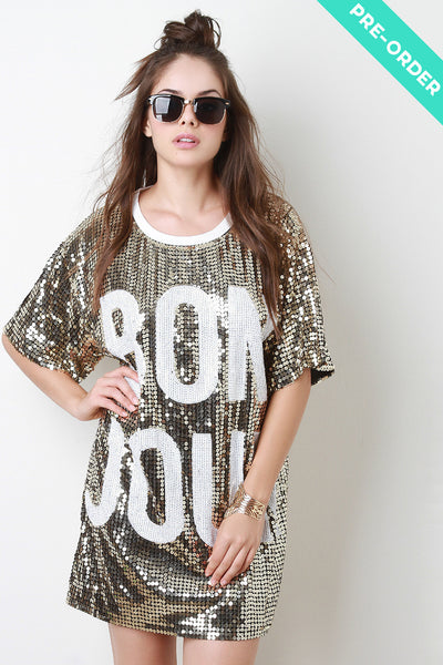 Bon Jour Sequins Shift Dress PREORDER