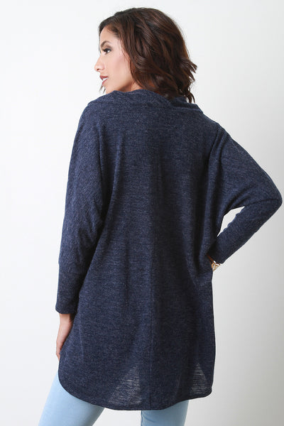 Vent Slit Cowl Neck Sweater Top